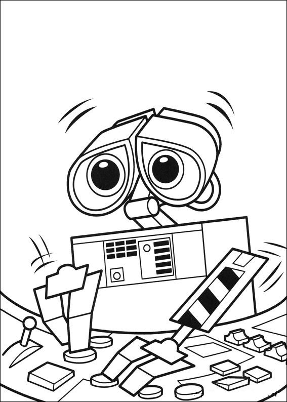Plansa de colorat cu Wall E 24 17
